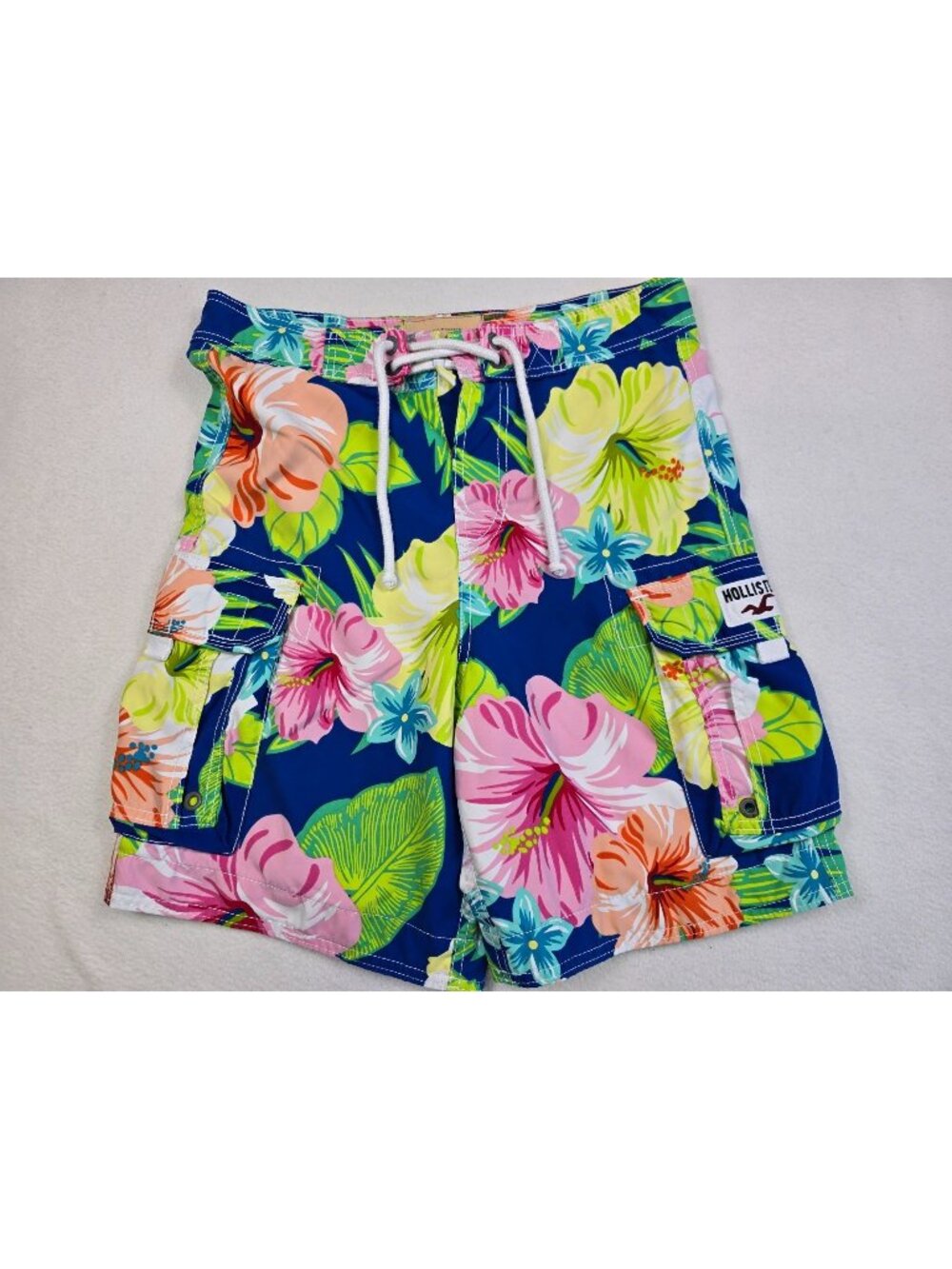 Hollister Hibiscus Floral Mens Swim Trunks Small